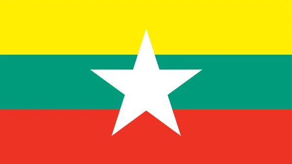 Bandeira nacional da Birmânia — Fotografia de Stock