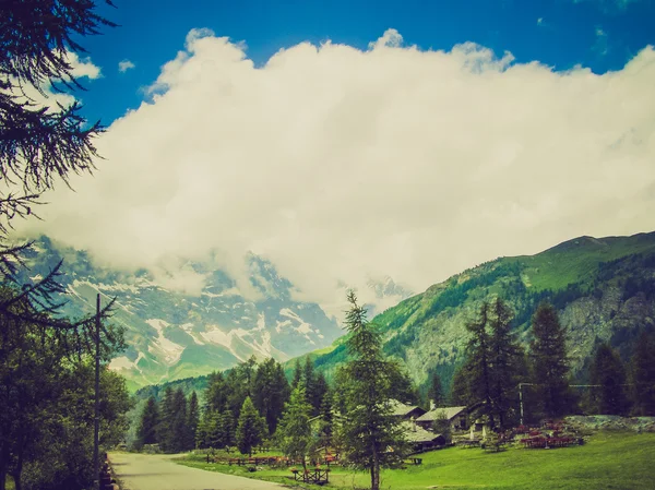 Retro look Cervinia Aosta Valley — Stock Photo, Image
