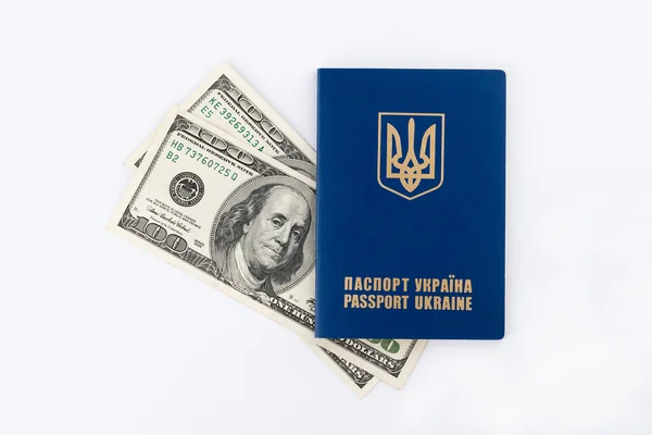 乌克兰的护照和钱 — 图库照片