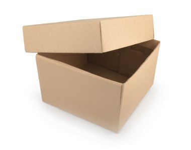 Beyaz arka plan üzerinde izole karton kutusu used