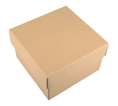 Beyaz arka plan üzerinde izole karton kutusu used