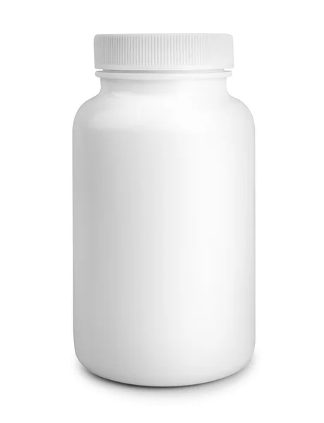 Medicine white pill bottle isolated on white background — Stock Photo, Image