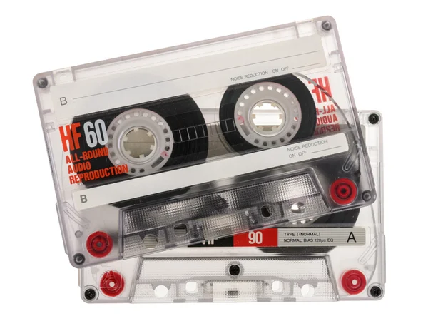 Cassette tape geïsoleerd op witte achtergrond — Stockfoto