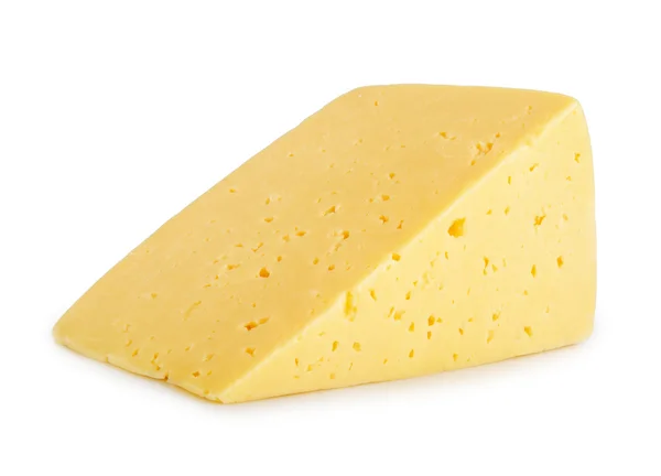 Beyaz arkaplanda izole edilmiş peynir parçası — Stok fotoğraf