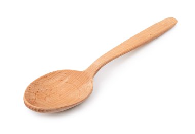 Tahta kaşık beyaz üzerine izole