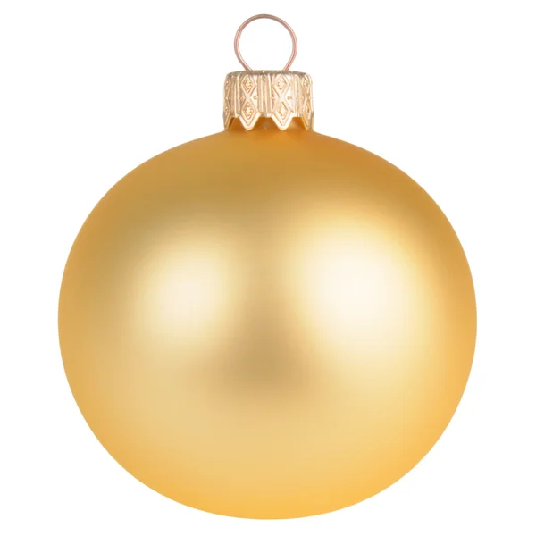 Gold christmas decoration ball isolated on white — Stock Photo, Image