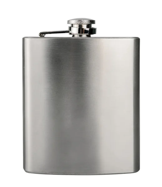 Paslanmaz hip beyaz zemin üzerine izole flask