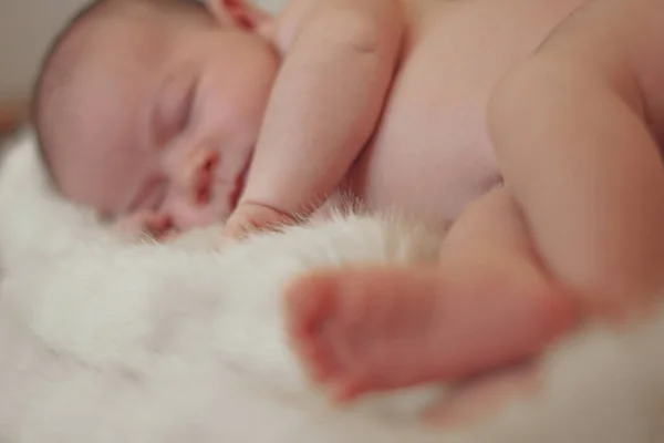 Pasgeboren Opname Esthetische Studio Schattige Kleine Baby Slapen Tempo Een — Stockfoto