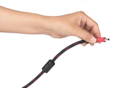 Yüksek Hız HDMI Kablosu beyaz arkaplanda izole edildi