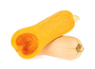 Beyaz arka planda izole edilmiş tereyağlı kabak.