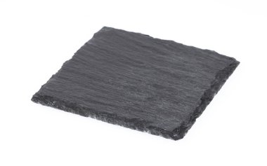 siyah taş boş dikdörtgen, kare çanak beyaz arkaplan izole.