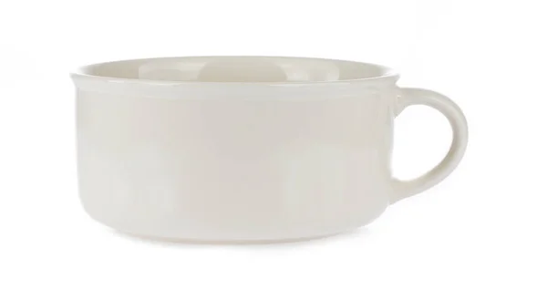空荡荡的白汤碗 白色背景隔离 — 图库照片