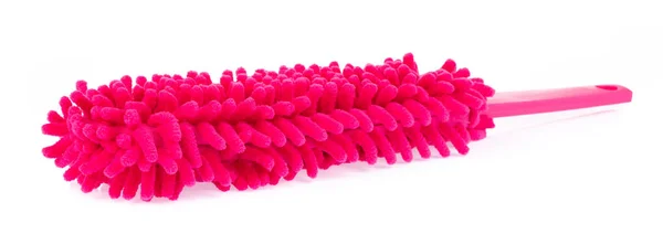 Roze Stofdoek Microvezel Voor Het Reinigen Van Het Huis Geïsoleerd — Stockfoto