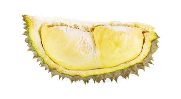 Rebanada Durian Aislada Sobre Fondo Blanco — Foto de Stock