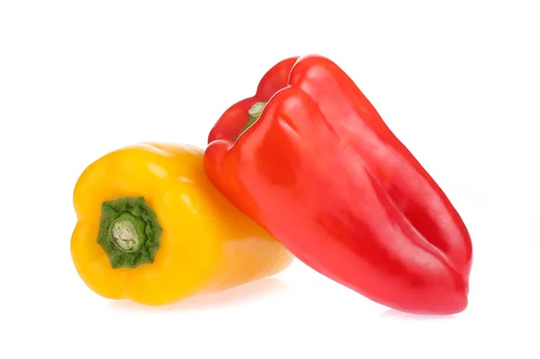 Rode Gele Paprika Geïsoleerd Witte Achtergrond — Stockfoto