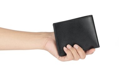 Beyaz arkaplanda el ele tutuşan Mens Cüzdanı