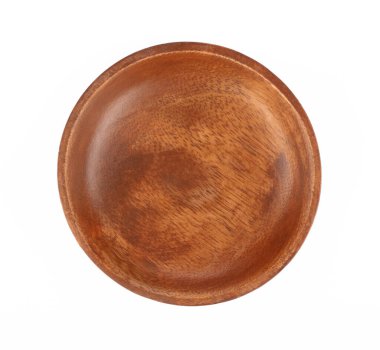 Beyaz bir arka plan üzerinde izole ahşap kase