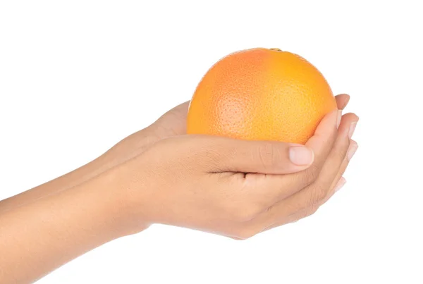 Hand Holding Grapefruit Isolated White Background — Stock Photo, Image