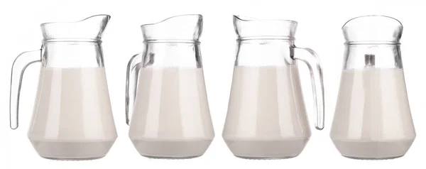 Collection Jug Milk Isolated White Background — Stock Photo, Image