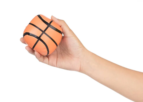 Speelgoed Basketbal Geïsoleerd Witte Achtergrond — Stockfoto