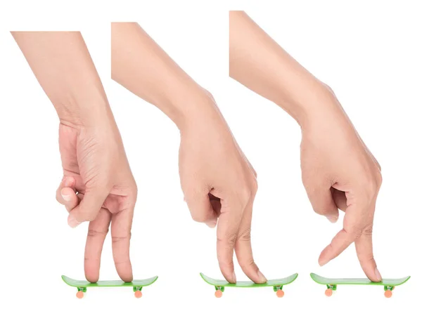 Set Finger Skateboard Isolati Sfondo Bianco — Foto Stock