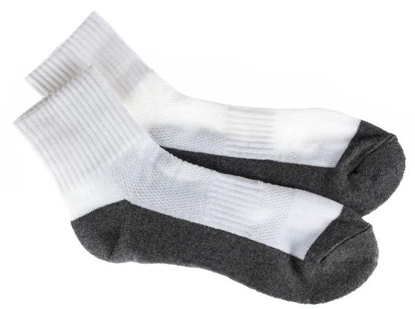 Beyaz Arkaplanda Yünlü Pamuklu Kısa Çoraplar Izole Edildi — Stok fotoğraf