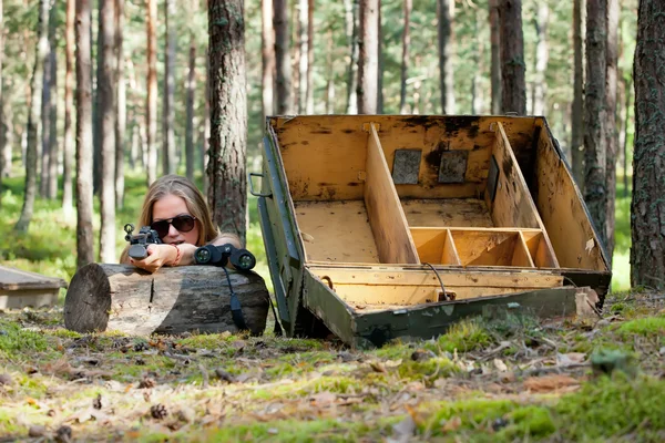 Militaire dame Rechtenvrije Stockfoto's