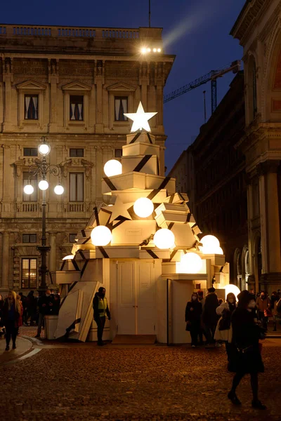 Natale Steets Milano Nel 2021 — Foto Stock