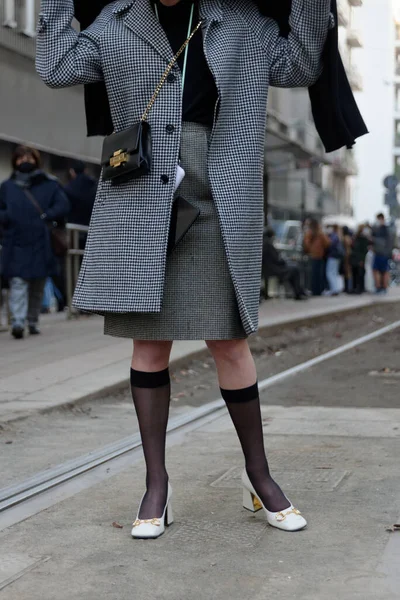 Clebrity Straat Van Milaan Tijdens Modeweek — Stockfoto