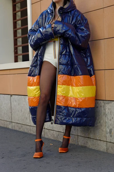 Ster Beroemdheid Straat Van Milaan Voor Kway Modeshow — Stockfoto