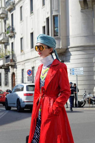 Guests Arrive Luisa Spagnoli Fashion Show Milan Fashion Week February — Fotografia de Stock