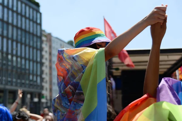 Milano Pride Jest Przede Wszystkim Przejawem Dumy Gejów Lesbijek Biseksualistów — Zdjęcie stockowe