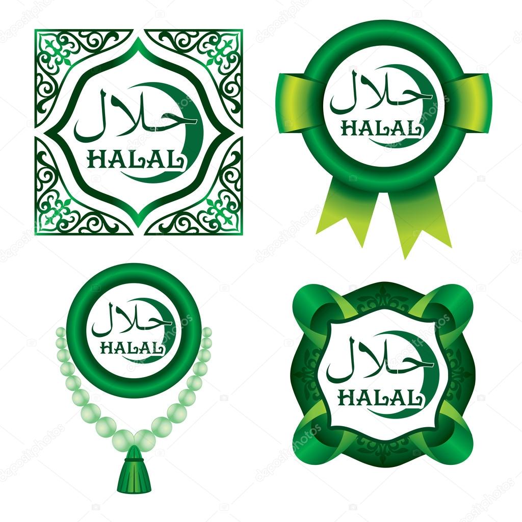 Set of Halal signs