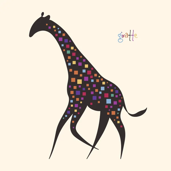 Abstract Giraffe Spotted Geometric Animal Colorful Square Stains —  Vetores de Stock