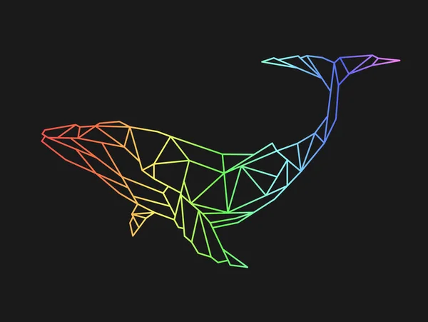 多边形鲸低分子量的动物几何标志图标 三角图形 — 图库矢量图片