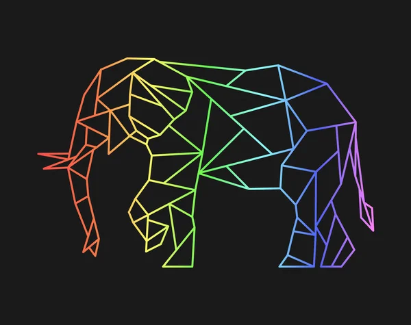 Éléphant Polygone Faible Poly Animal Icône Logo Géométrique Style Origami — Image vectorielle