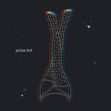 Female legs in tights. Dotted stockings Woman body part. Glitch style