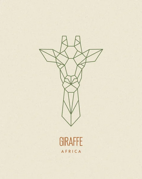 Polygon Giraffe Low Poly Animal Geometric Logo Icon Origami Style — ストックベクタ