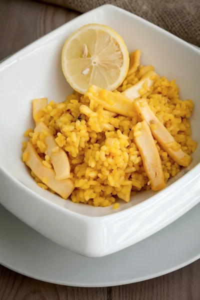 Rice with squid Stock Image