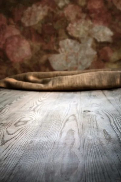 Wooden table with background — Stock Photo, Image