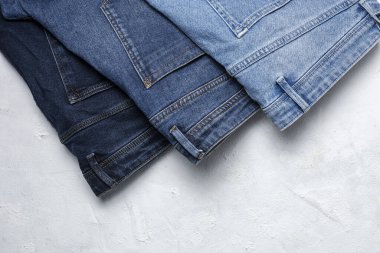 Pantolon pantolonu, giysiler arka plan. Güzel kot pantolonun ayrıntıları.