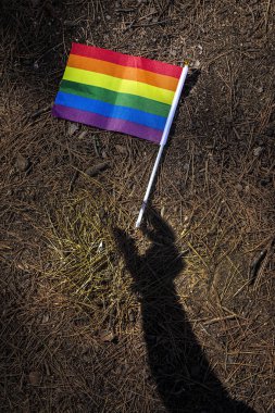LGBT bayrağı sahada. Gurur. Özgürlük kavramı