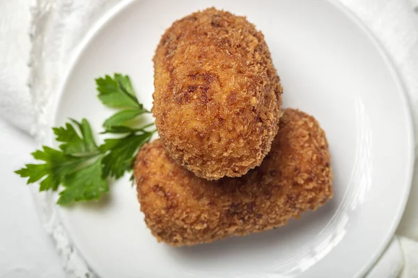 Hjemmelavede Kroketter Typisk Spansk Mad - Stock-foto