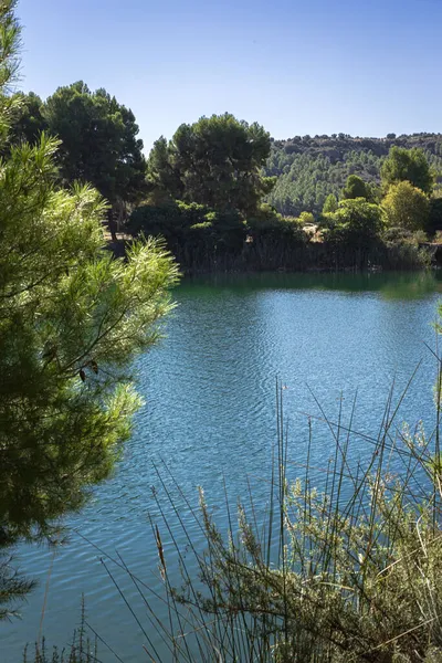 秋天的风景 阳光灿烂的湖面 — 图库照片