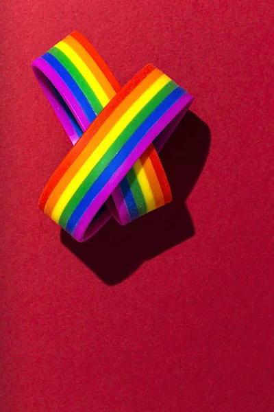 Lgbt Βραχιόλια Χρώματα Του Ουράνιου Τόξου Χρωματιστά Υπόβαθρα — Φωτογραφία Αρχείου