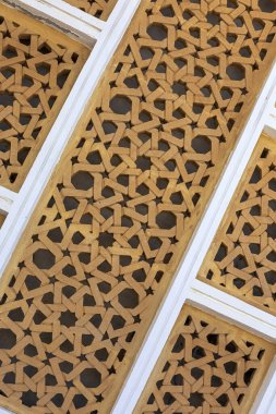 Eski Medine 'deki Arap mimarisi. Sokaklar, kapılar, pencereler, detaylar. Tanca, Fas