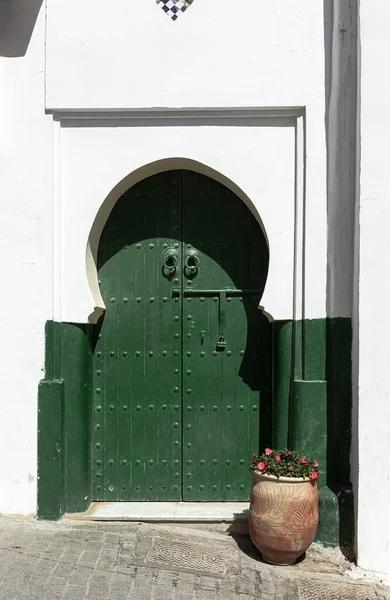 Arabic Architecture Old Medina Streets Doors Windows Details Tangier Morocco — Stock Photo, Image