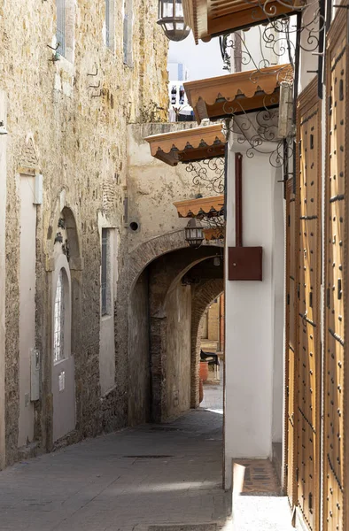 Arabic Architecture Old Medina Streets Doors Windows Details Tangier Morocco — ストック写真