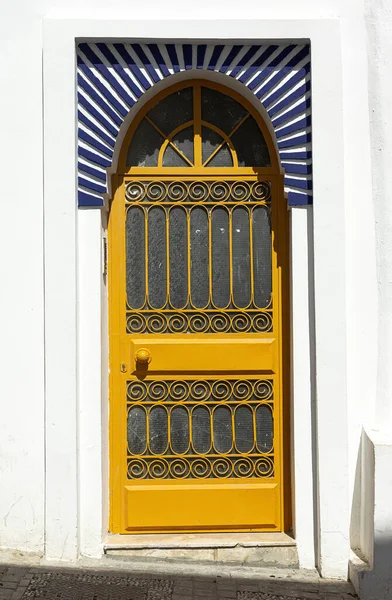 Architecture Arabe Dans Ancienne Médina Rues Portes Fenêtres Détails Tanger — Photo