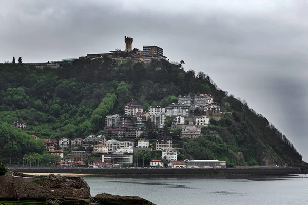 Plage Concha San Sebastian Pays Basque Avec Une Journée Nuageuse — Photo